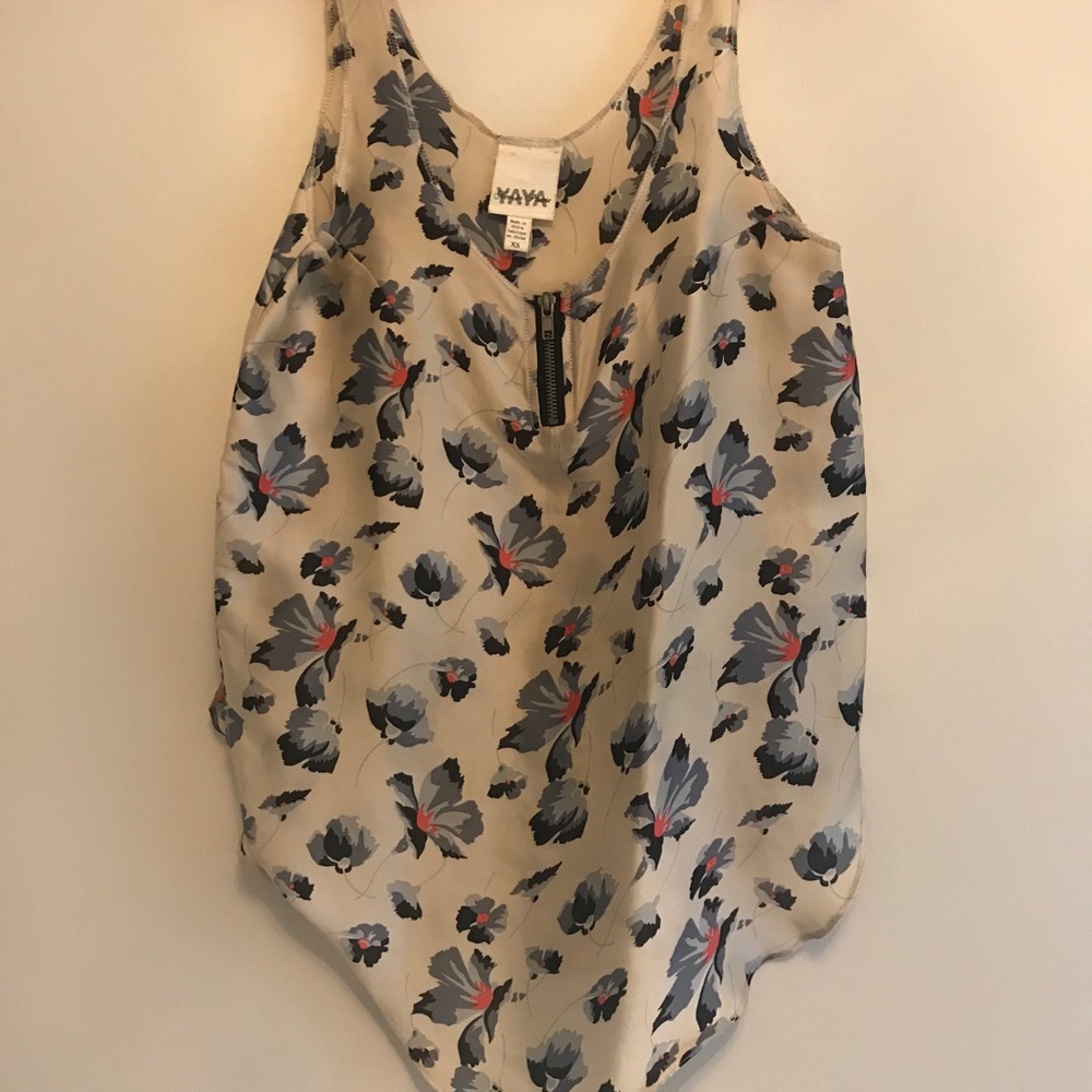 Silk Floral Sleeveless Blouse